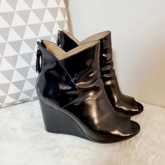 Anthropologie Castaner Genuine Leather Wedge Booties 7.5
