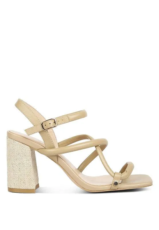 Artha Open Square Toe Block Heel Sandals