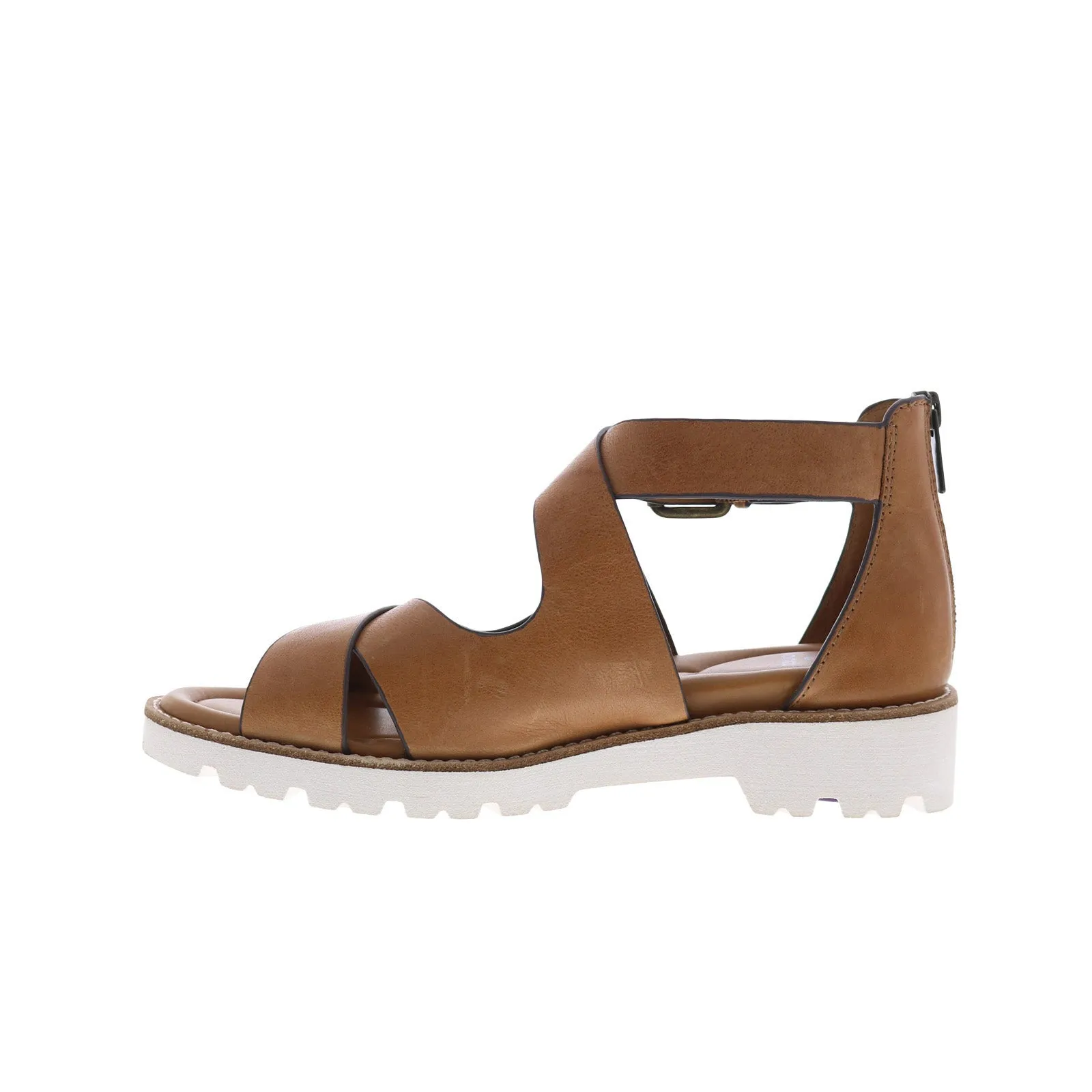 Bionica Dania BI0020900 Womens Brown Leather Zipper Strap Sandals Shoes