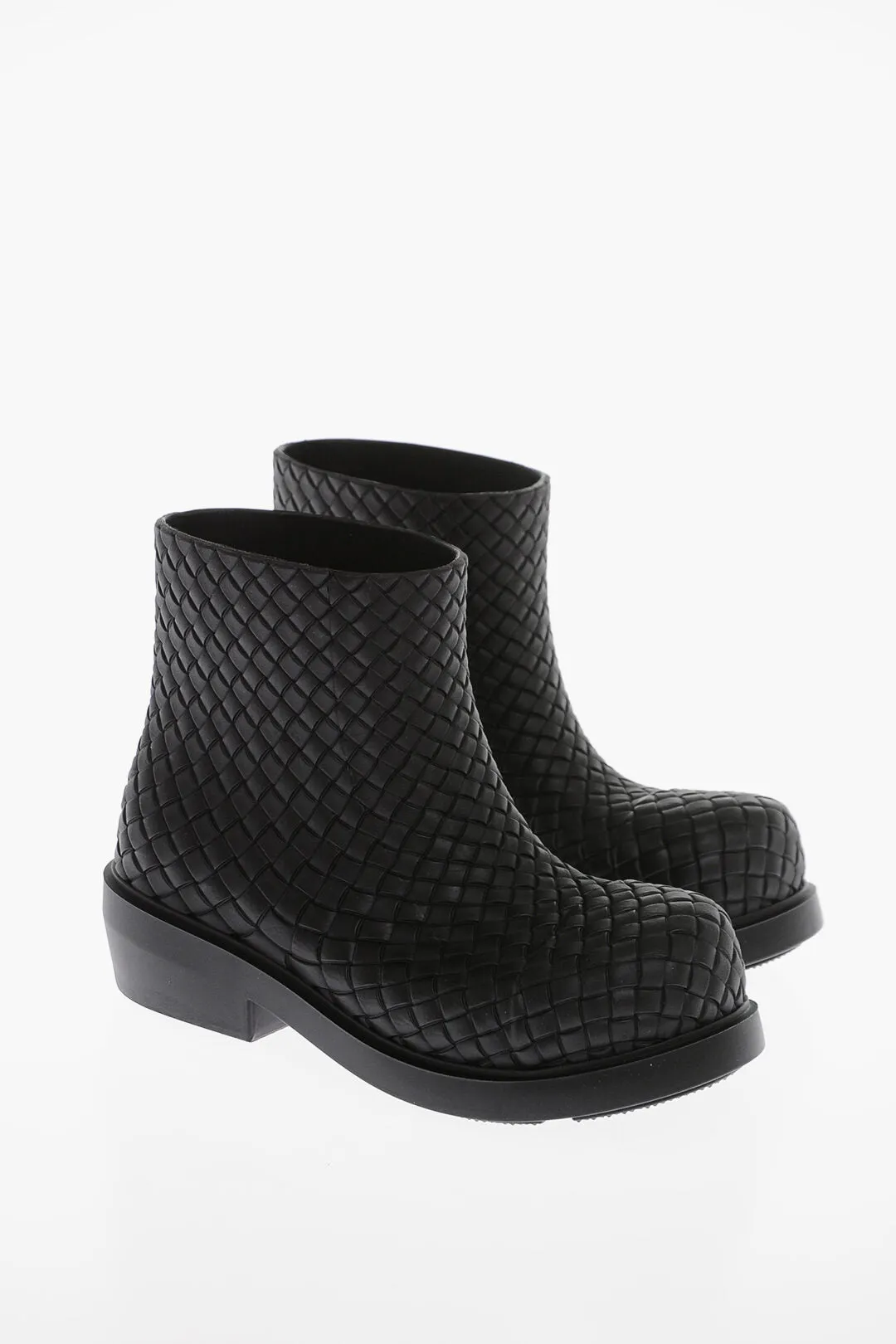 Bottega Veneta Woven Rubber FIREMAN Pull-On Booties