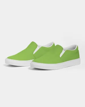 Bright Warm Green Slip-On Canvas Sneakers | Men's | Bright Pure Warm Green | C50M0Y100K0