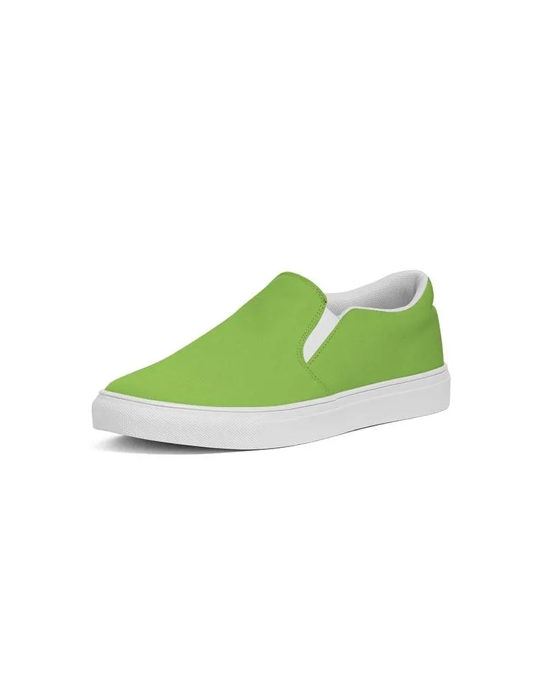 Bright Warm Green Slip-On Canvas Sneakers | Men's | Bright Pure Warm Green | C50M0Y100K0