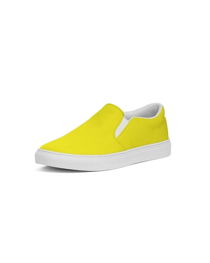 Bright Yellow Slip-On Canvas Sneakers | Men's | Bright Pure Yellow | C0M0Y100K0