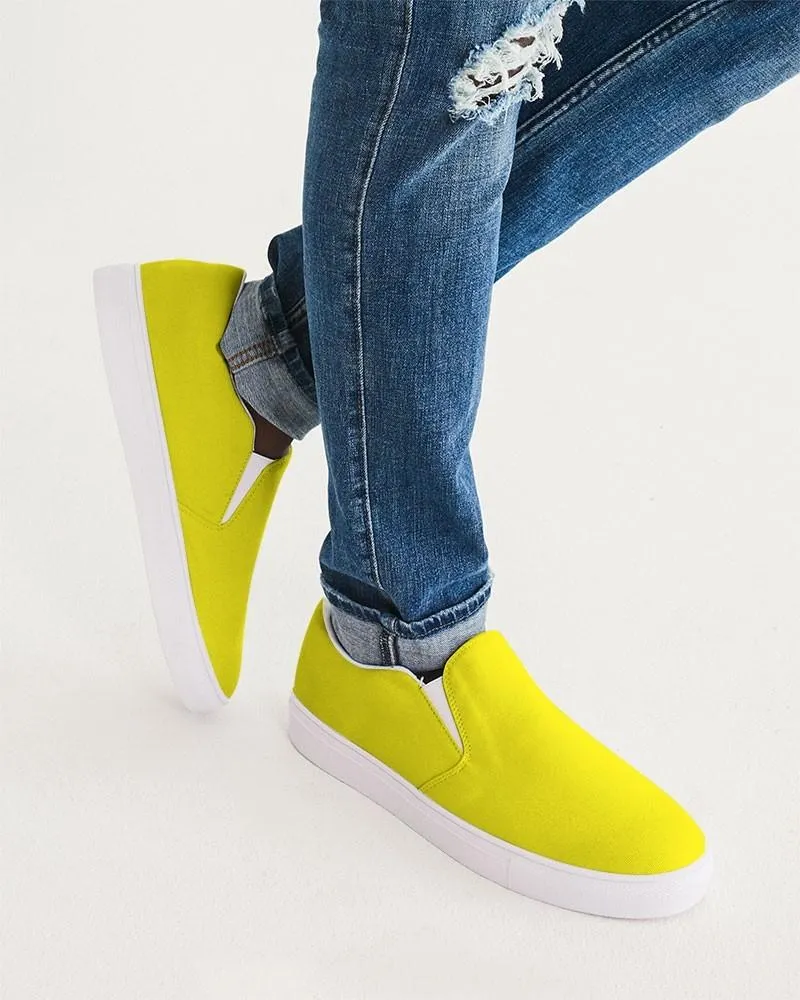 Bright Yellow Slip-On Canvas Sneakers | Men's | Bright Pure Yellow | C0M0Y100K0