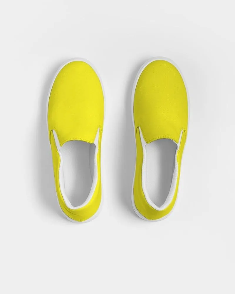 Bright Yellow Slip-On Canvas Sneakers | Men's | Bright Pure Yellow | C0M0Y100K0