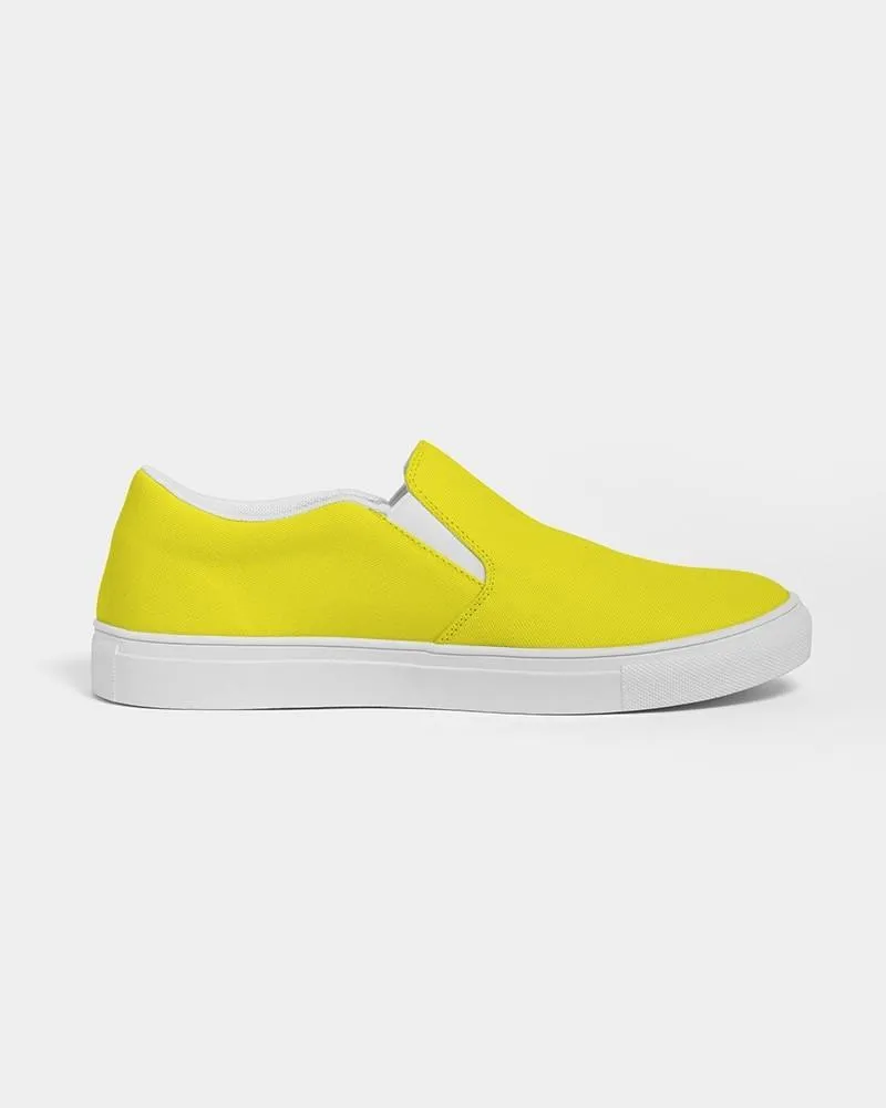 Bright Yellow Slip-On Canvas Sneakers | Men's | Bright Pure Yellow | C0M0Y100K0
