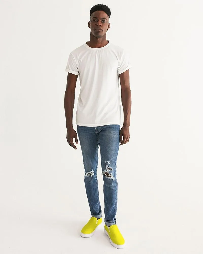 Bright Yellow Slip-On Canvas Sneakers | Men's | Bright Pure Yellow | C0M0Y100K0