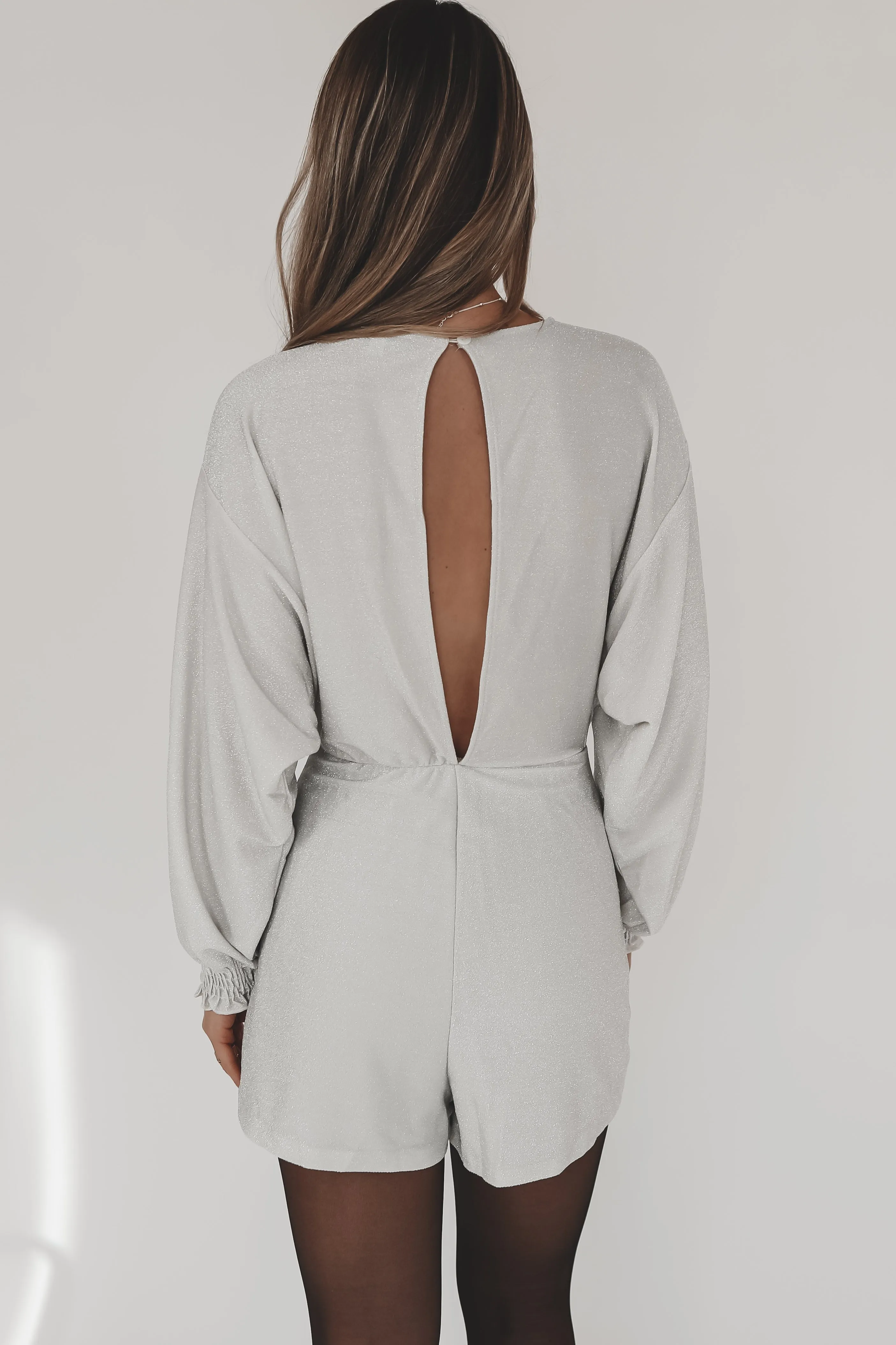 Brightest In The Room White Sparkle Party Romper