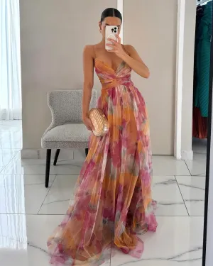 Brittany | Charming Floral Print Maxi Dress