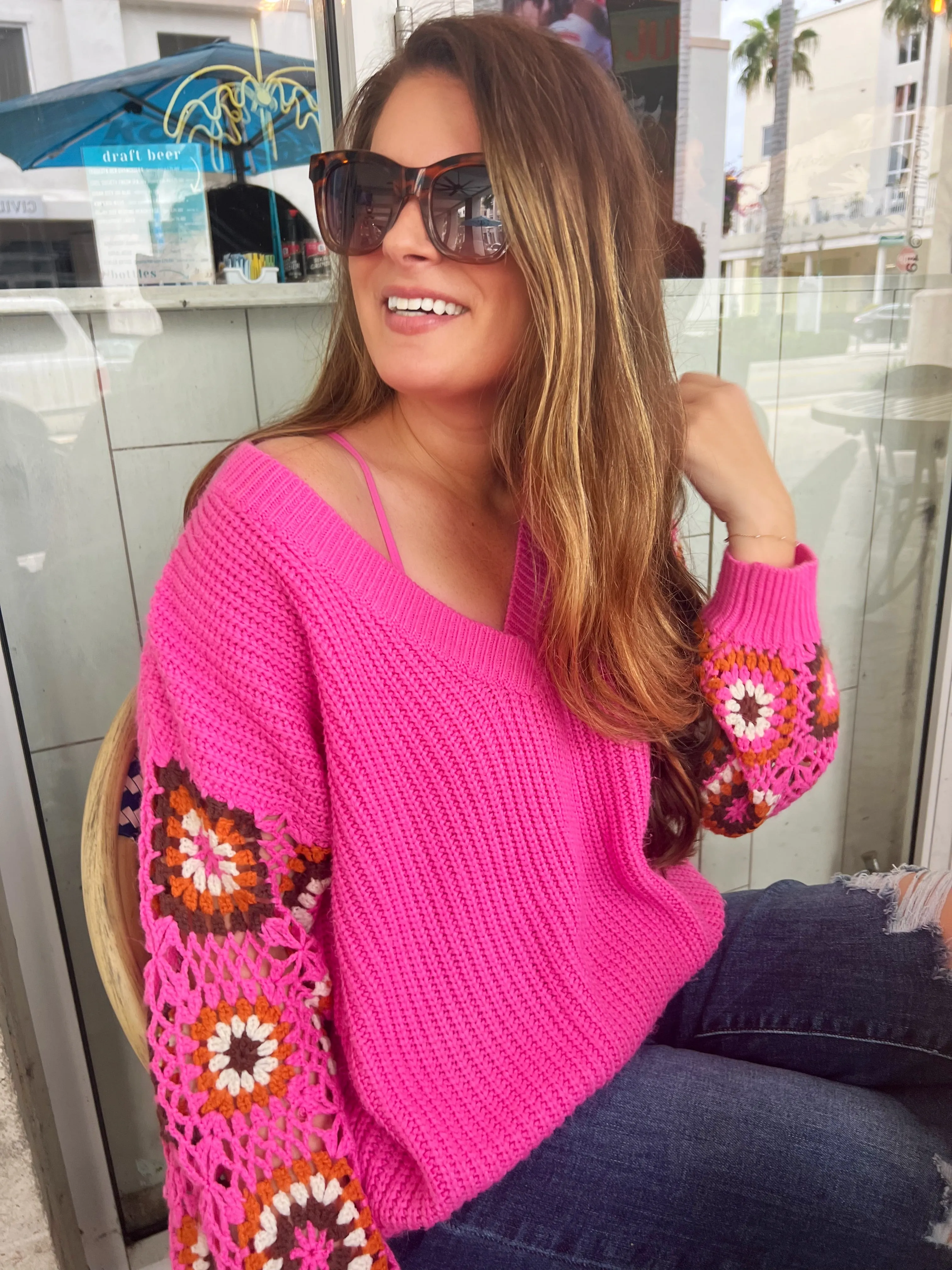 Can't Stop this Feeling V-Neck Knit Sweater