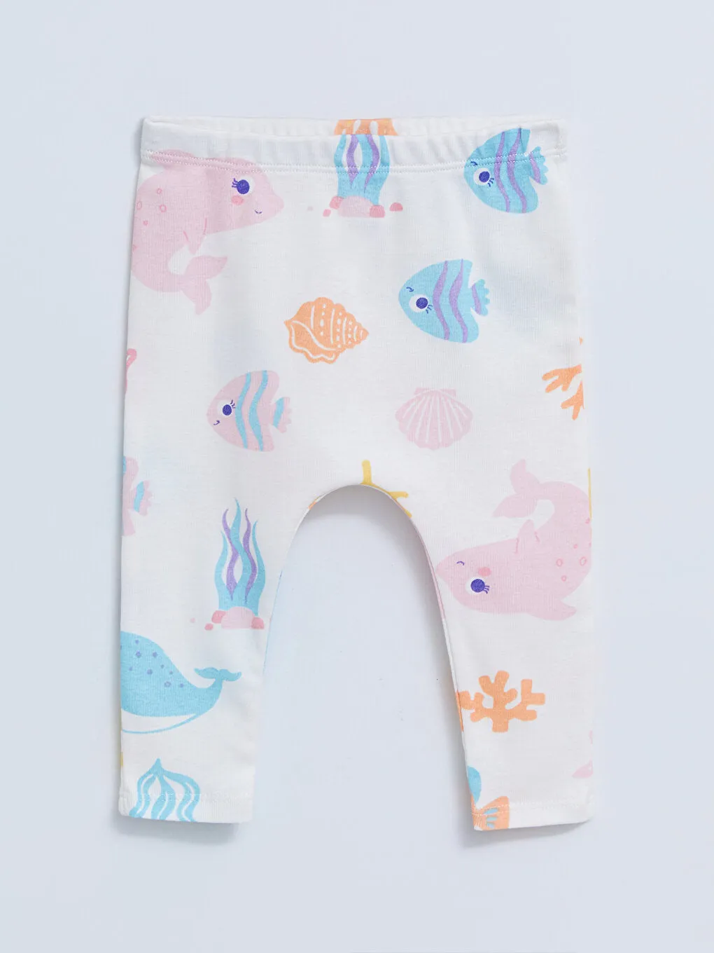 Cotton Baby Girl Trousers with Elastic Waist, 2-Piece