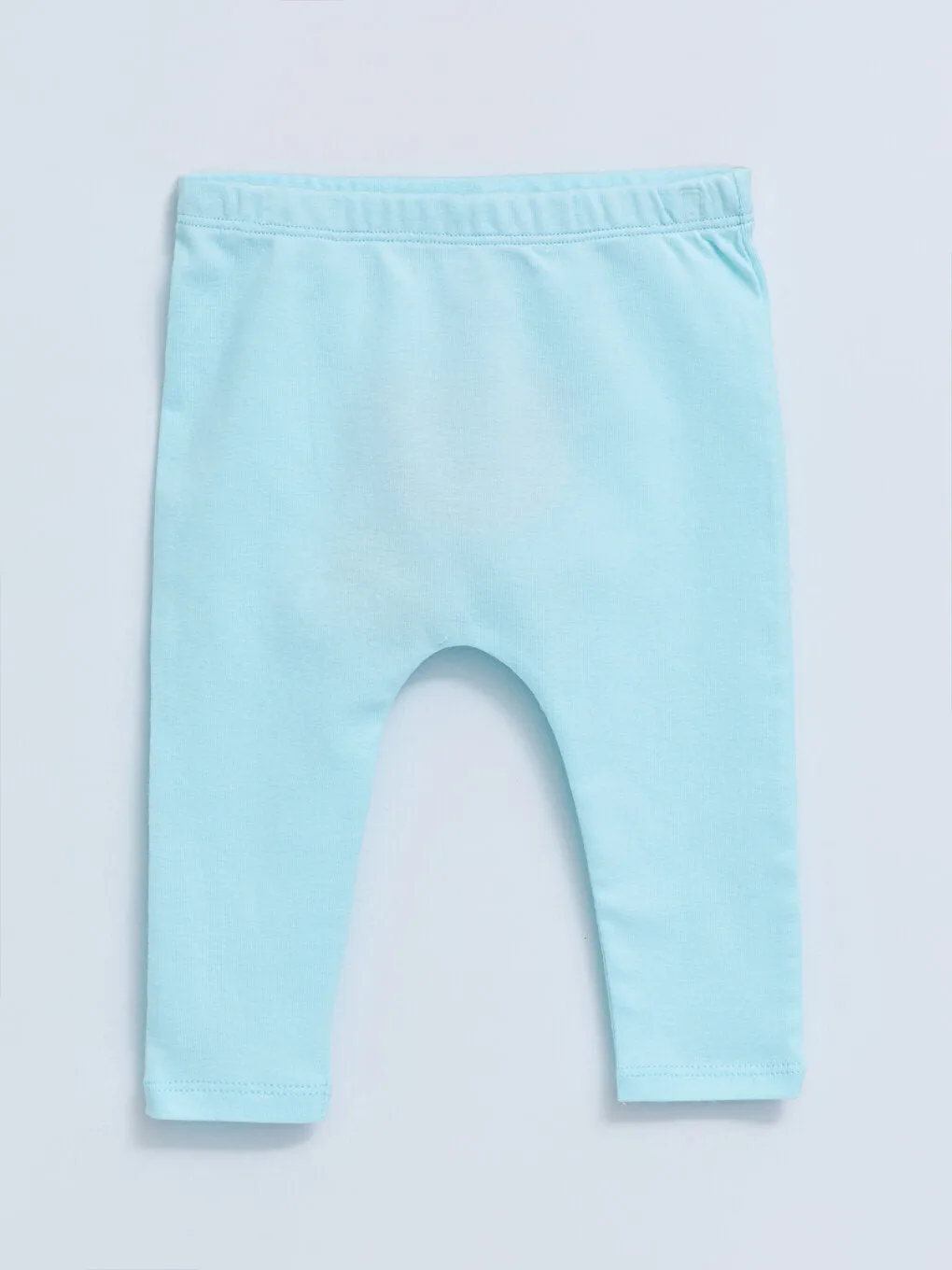 Cotton Baby Girl Trousers with Elastic Waist, 2-Piece