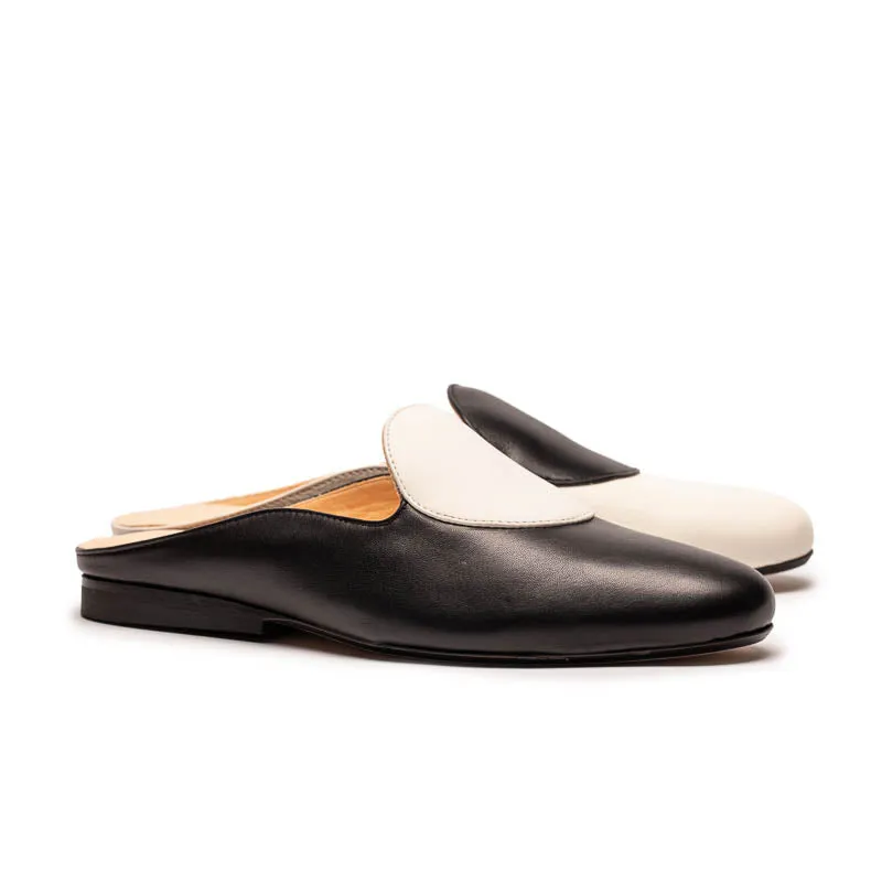 CUDDY DOT Spectator |  Leather Slip On Mule
