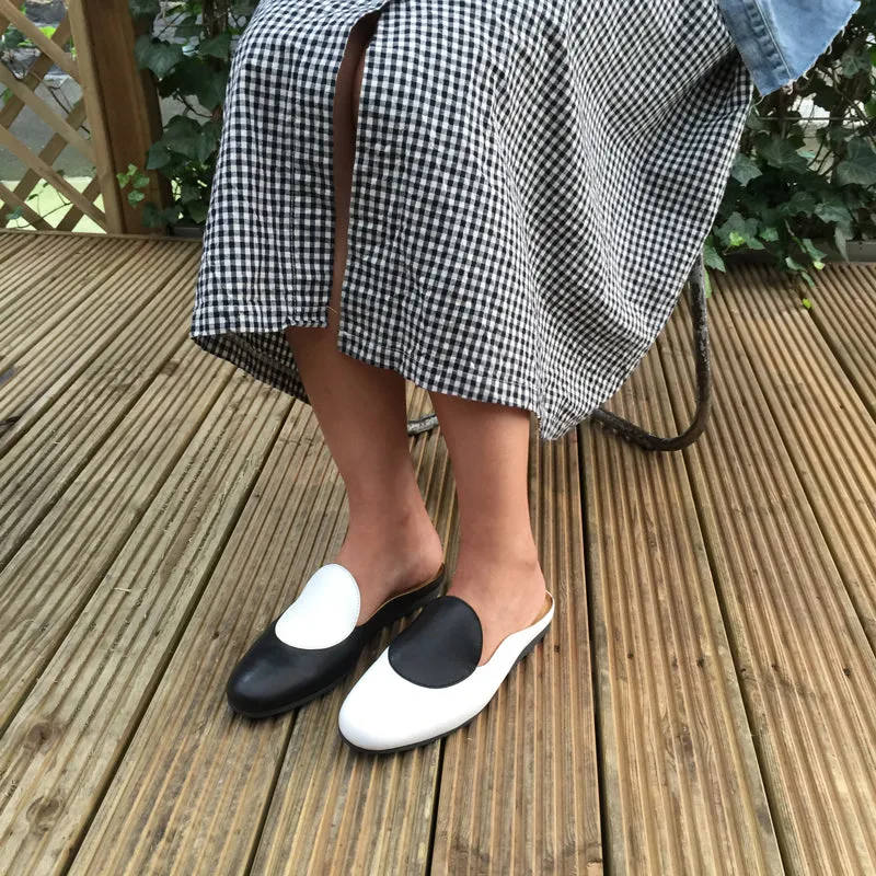 CUDDY DOT Spectator |  Leather Slip On Mule