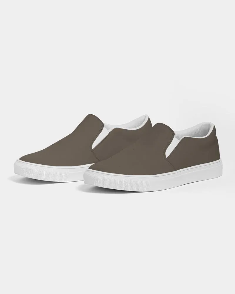 Dark Orange Brown Slip-On Canvas Sneakers | Men's | Dark Pale Pastel Orange Brown | C0M15Y30K80