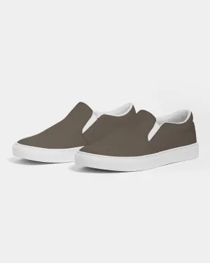 Dark Orange Brown Slip-On Canvas Sneakers | Men's | Dark Pale Pastel Orange Brown | C0M15Y30K80