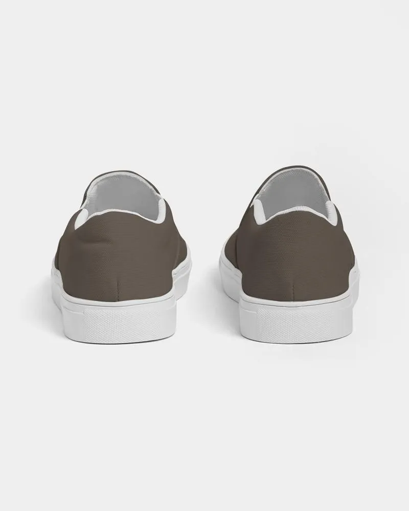 Dark Orange Brown Slip-On Canvas Sneakers | Men's | Dark Pale Pastel Orange Brown | C0M15Y30K80