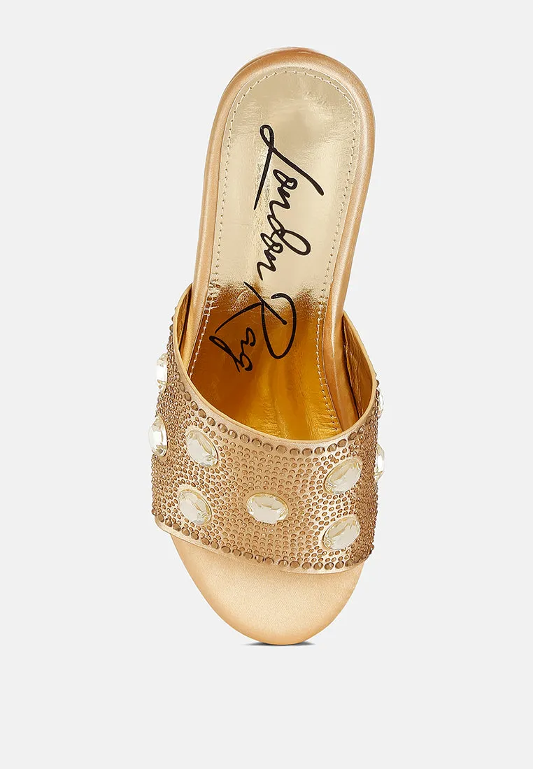 Diamante & Rhinestone Flatform Sandals By RAG