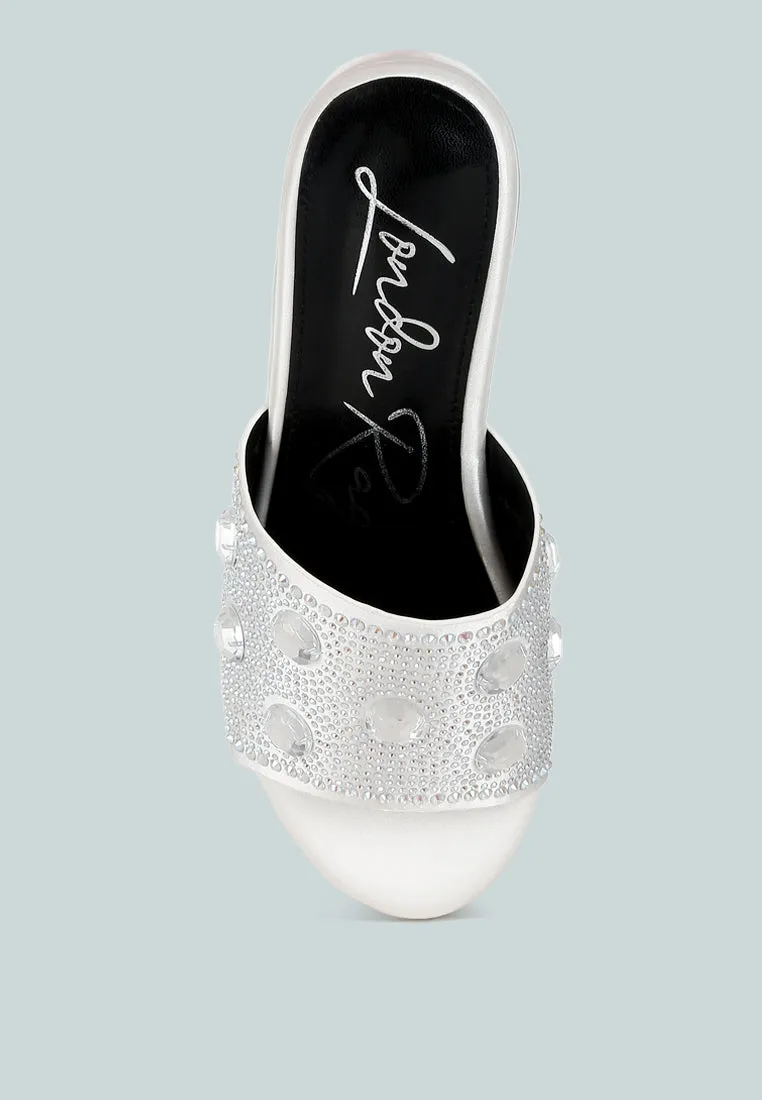 Diamante & Rhinestone Flatform Sandals By RAG