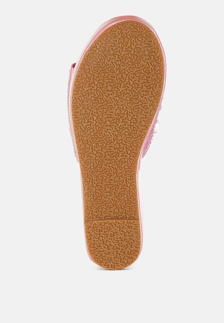 Diamante & Rhinestone Flatform Sandals By RAG