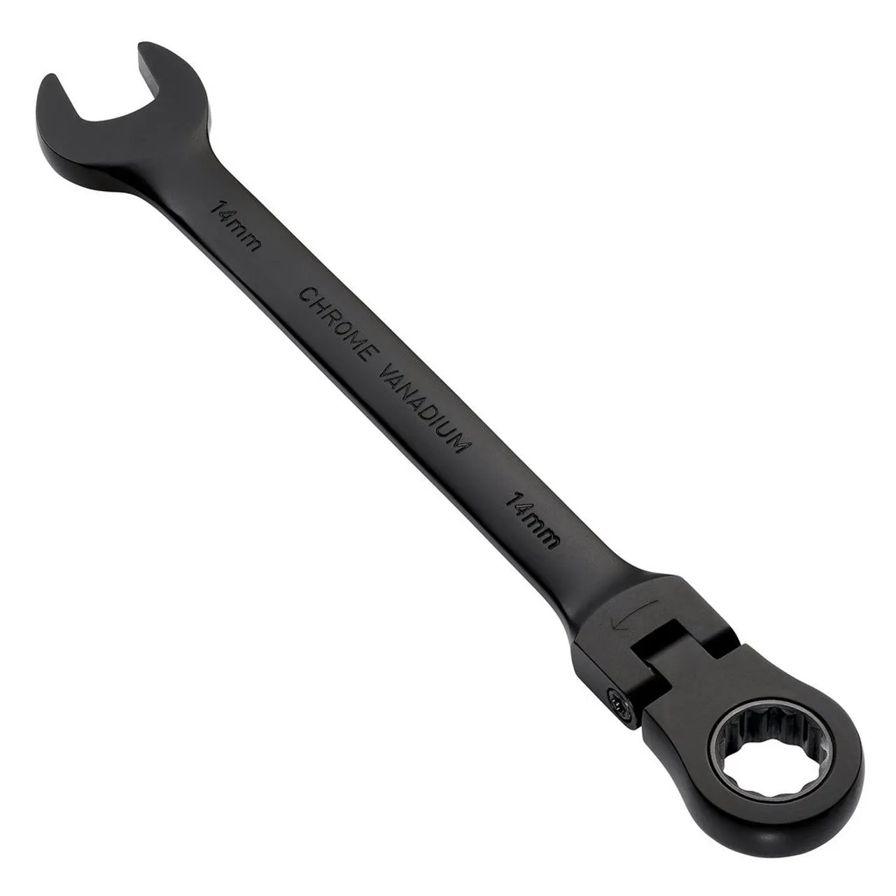 Draper Expert HI-TORQ® Metric Flexible Head Ratchet Combination Spanner, 14mm, Black