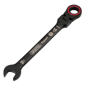 Draper Expert HI-TORQ® Metric Flexible Head Ratchet Combination Spanner, 14mm, Black