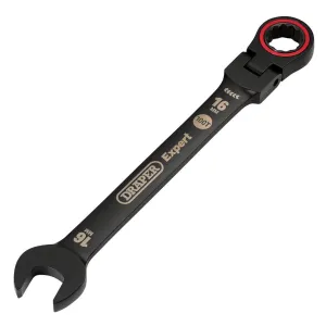 Draper Expert HI-TORQ® Metric Flexible Head Ratchet Combination Spanner 16mm Black