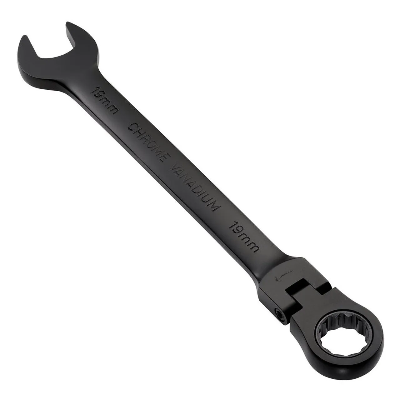 Draper Expert HI-TORQ® Metric Flexible Head Ratchet Combination Spanner, 19mm, Black