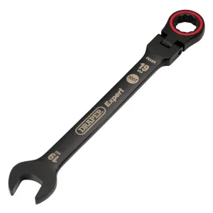 Draper Expert HI-TORQ® Metric Flexible Head Ratchet Combination Spanner, 19mm, Black
