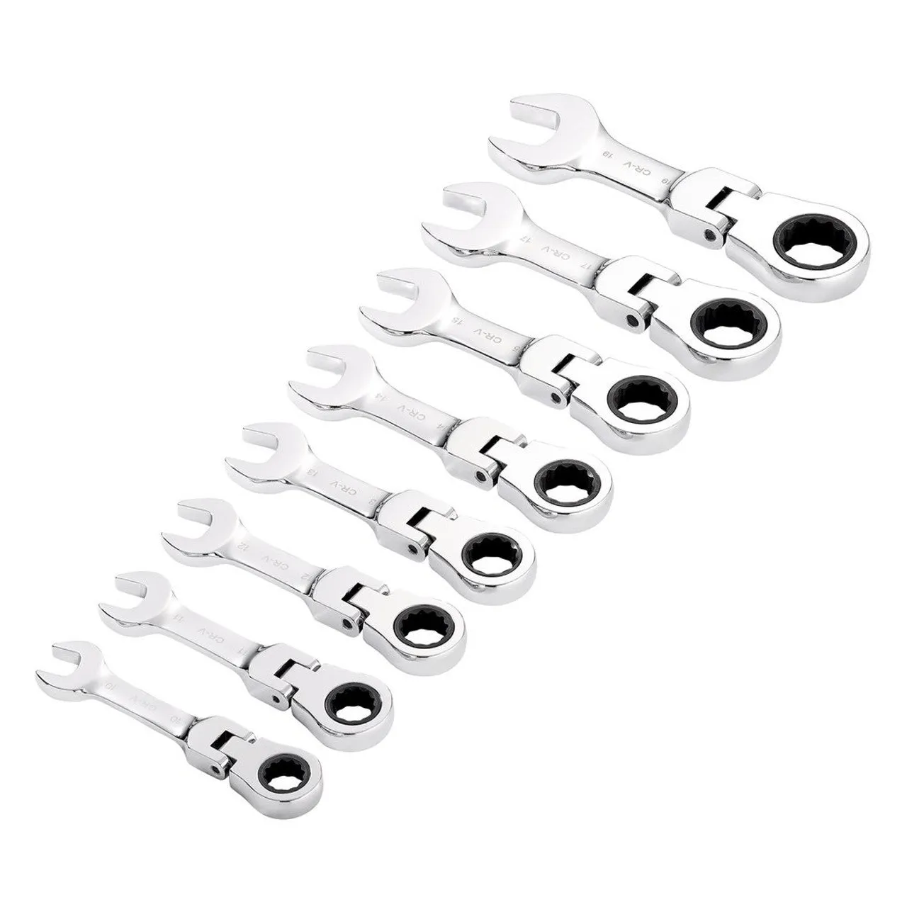 Draper Tools HI-TORQ® Metric Stubby Flexible Head Ratchet Combination Spanner Set (8 Piece)