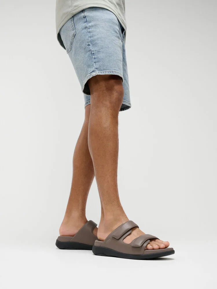 FitFlop Mens F-Mode Go Adjustable Two Bar Slide Sandals - Java Java