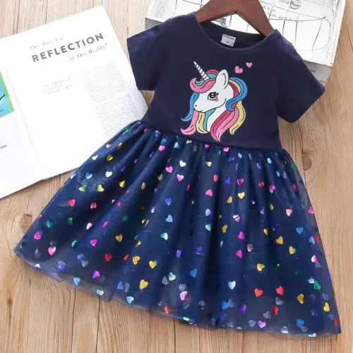 Girls Unicorn Sequin Dress