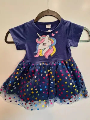 Girls Unicorn Sequin Dress