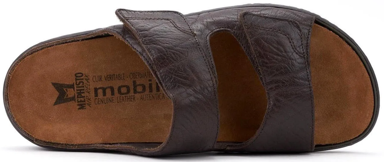 'James' men's ergonomic wide fit (H) strap sandal - Brown