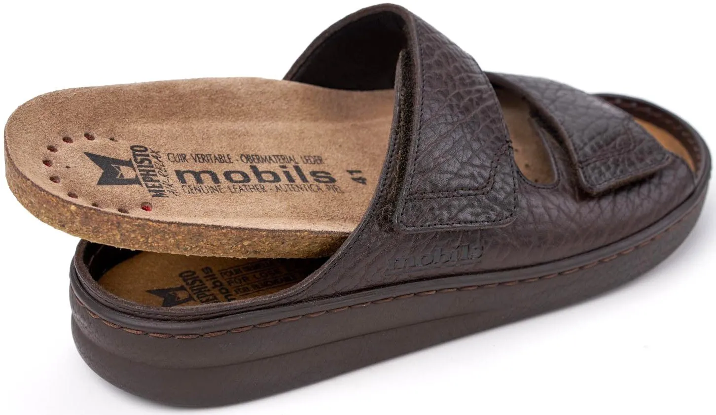'James' men's ergonomic wide fit (H) strap sandal - Brown