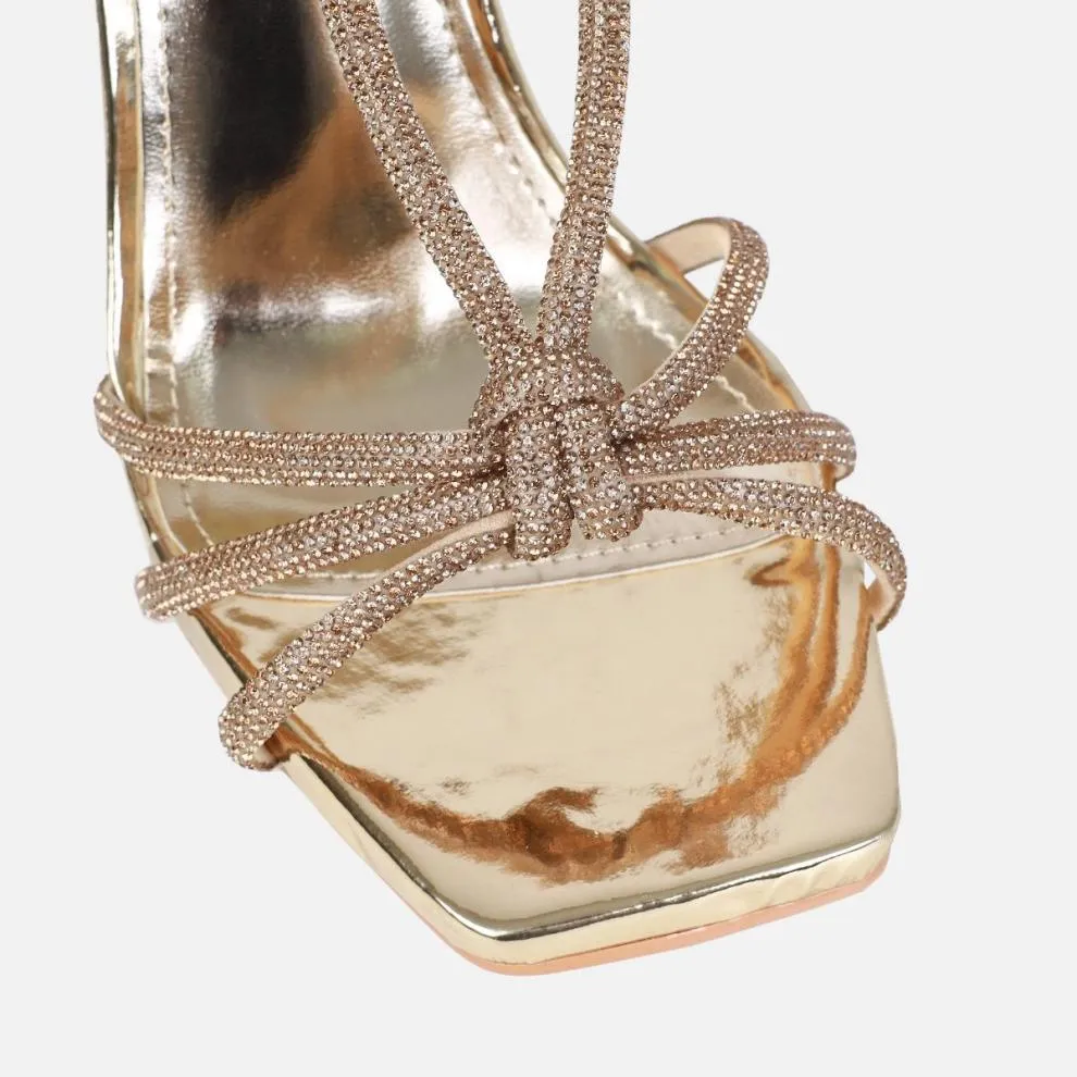 Kelly Rhinestone Pointed Toe Stiletto High Heel Sandals