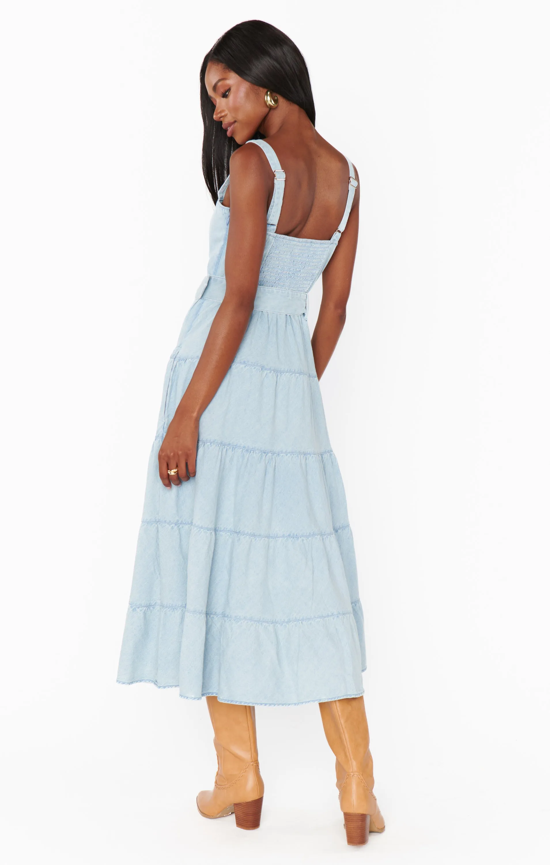 Lainey Midi Dress ~ Dew Drop