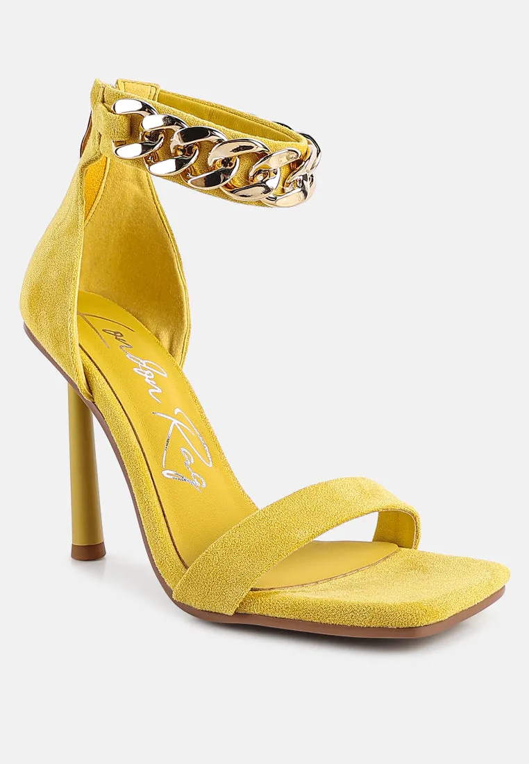 Last Sip Micro Suede High Heel Sandals By Ruw