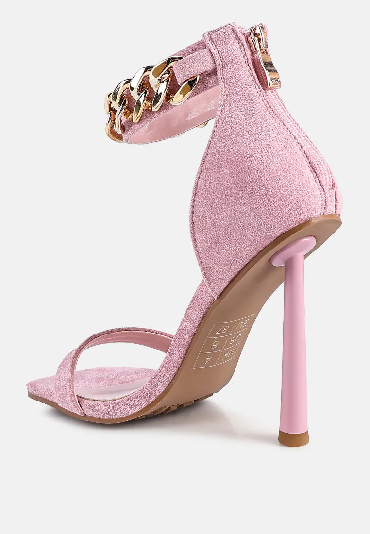 Last Sip Micro Suede High Heel Sandals By Ruw