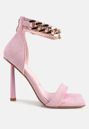 Last Sip Micro Suede High Heel Sandals By Ruw