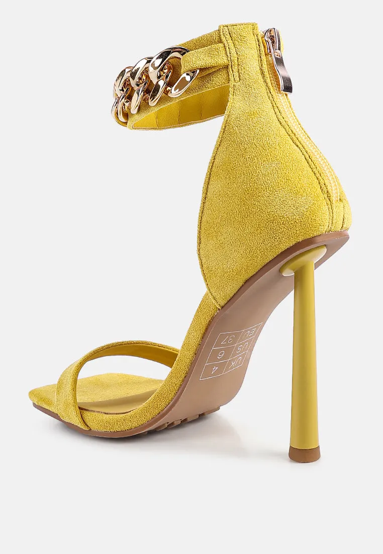 Last Sip Micro Suede High Heel Sandals By Ruw