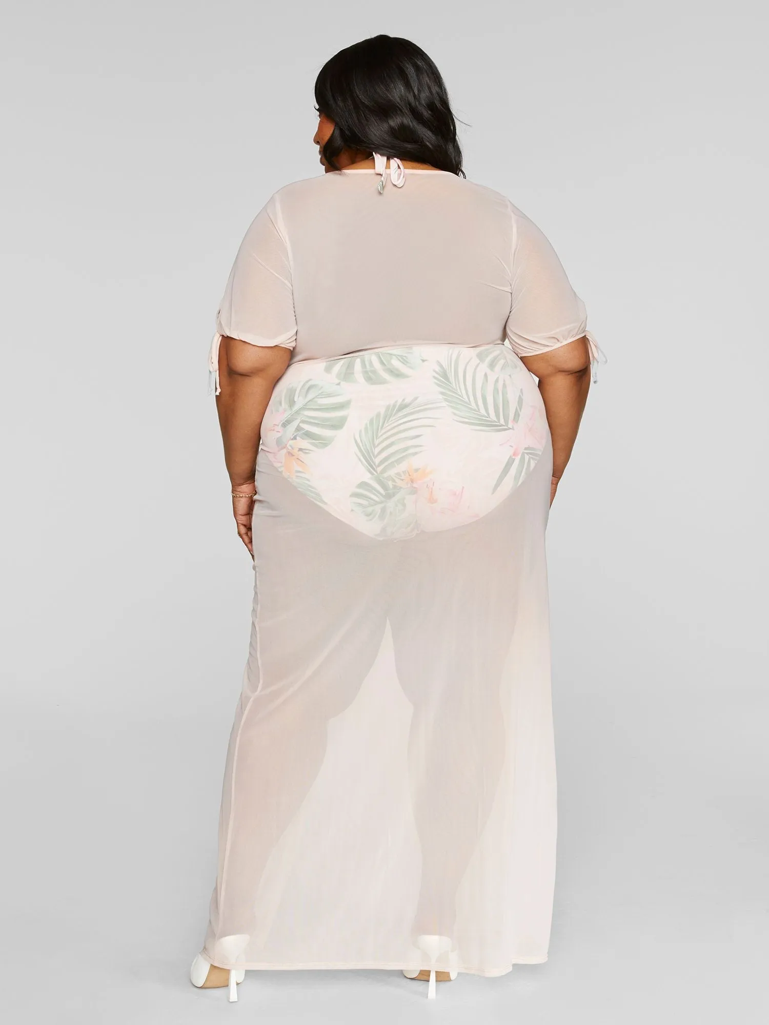 Leni Mesh Tie Front Cover-up