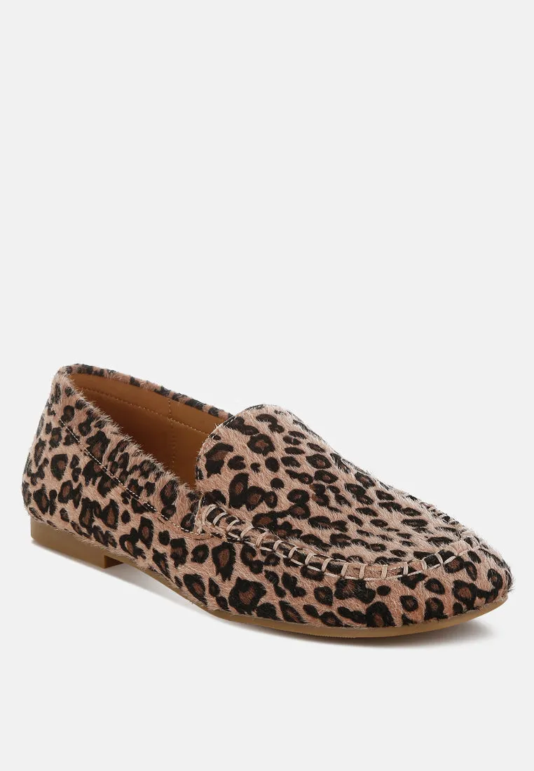 Leopard Print Flat Loafers By RUW