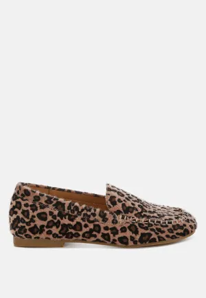 Leopard Print Flat Loafers By RUW