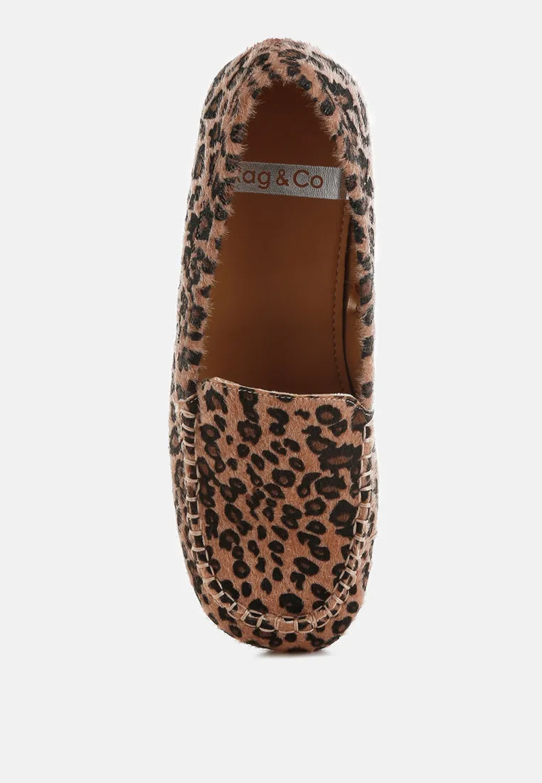 Leopard Print Flat Loafers By RUW