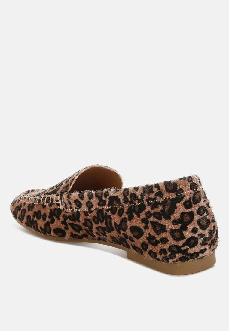 Leopard Print Flat Loafers By RUW