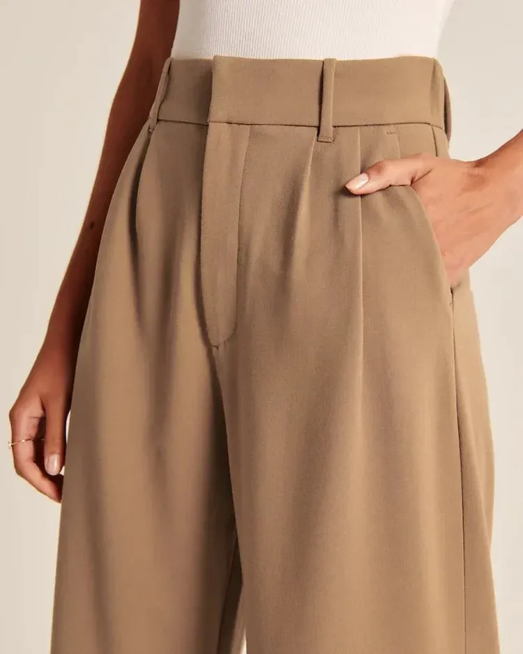 Lightweight Tailored Wide Leg Pants