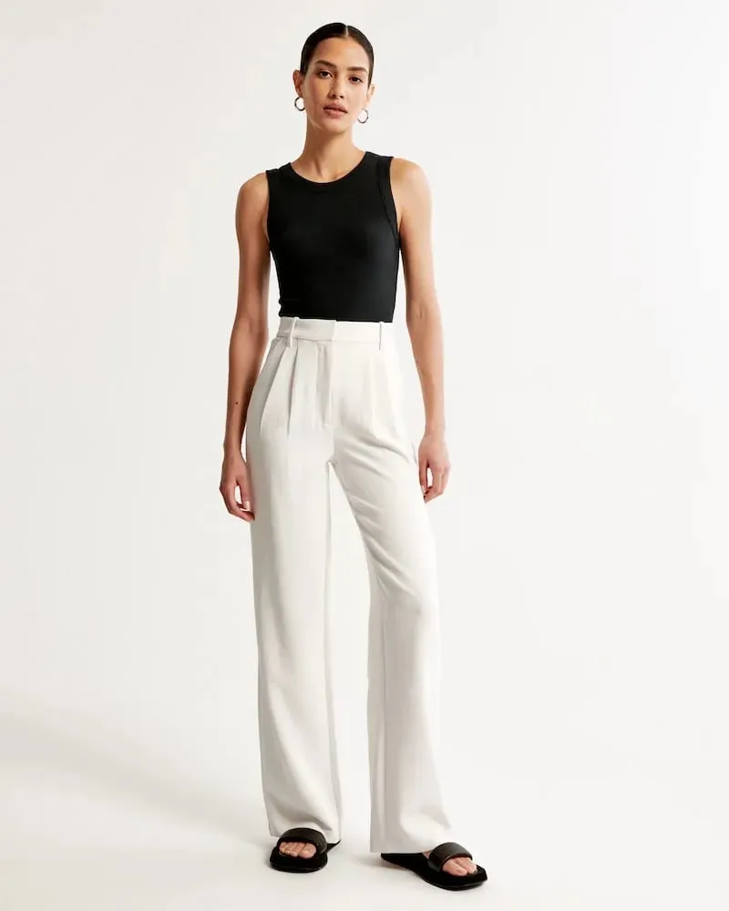 Lightweight Tailored Wide Leg Pants