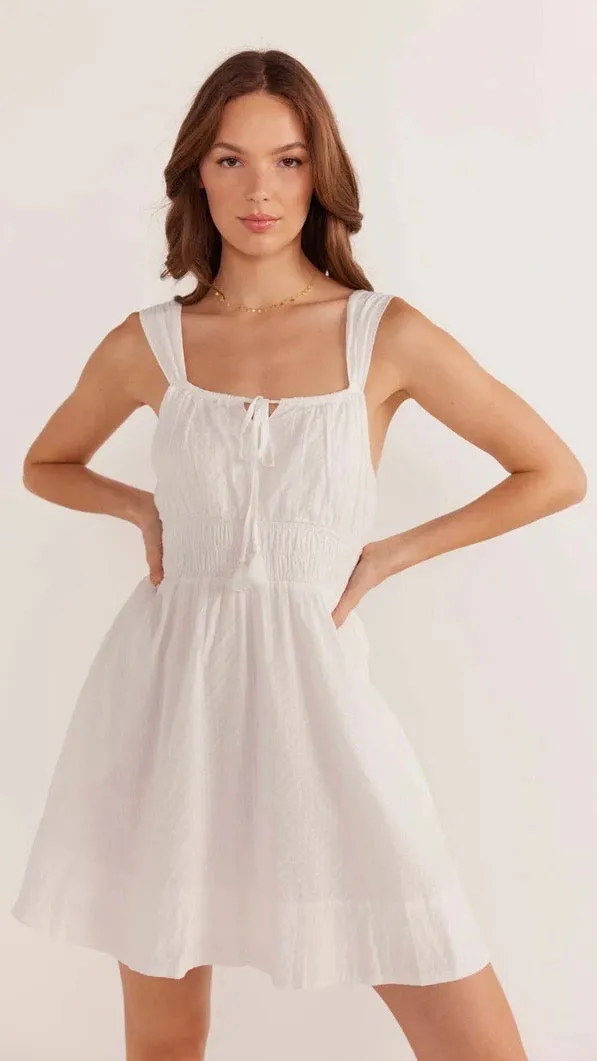 Lotus Drawstring Mini Dress