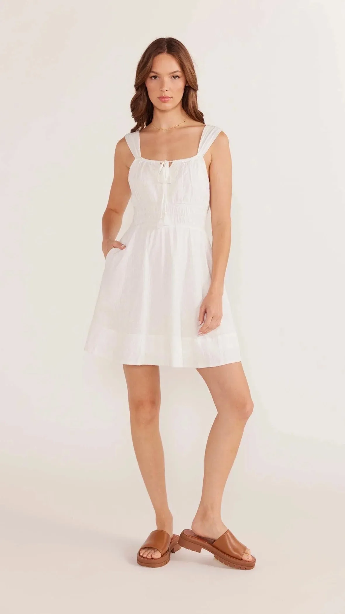 Lotus Drawstring Mini Dress